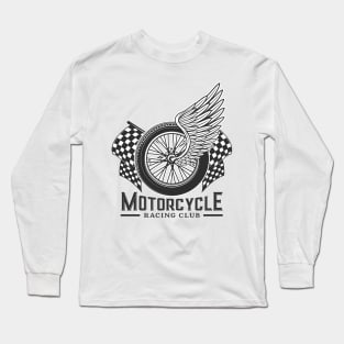 Wing Motorcycle Racing Club Fantasy Artsy Style Long Sleeve T-Shirt